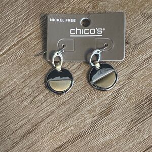 Chico's Elegant silver and Gold Dangle Earrings